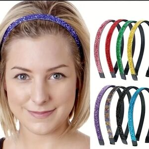 Rainbow Glitter Headbands, 3pc Set